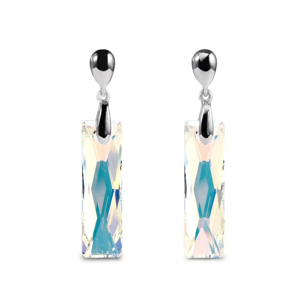 NEW Sterling Silver, Austrian Crystal Push-back Earrings